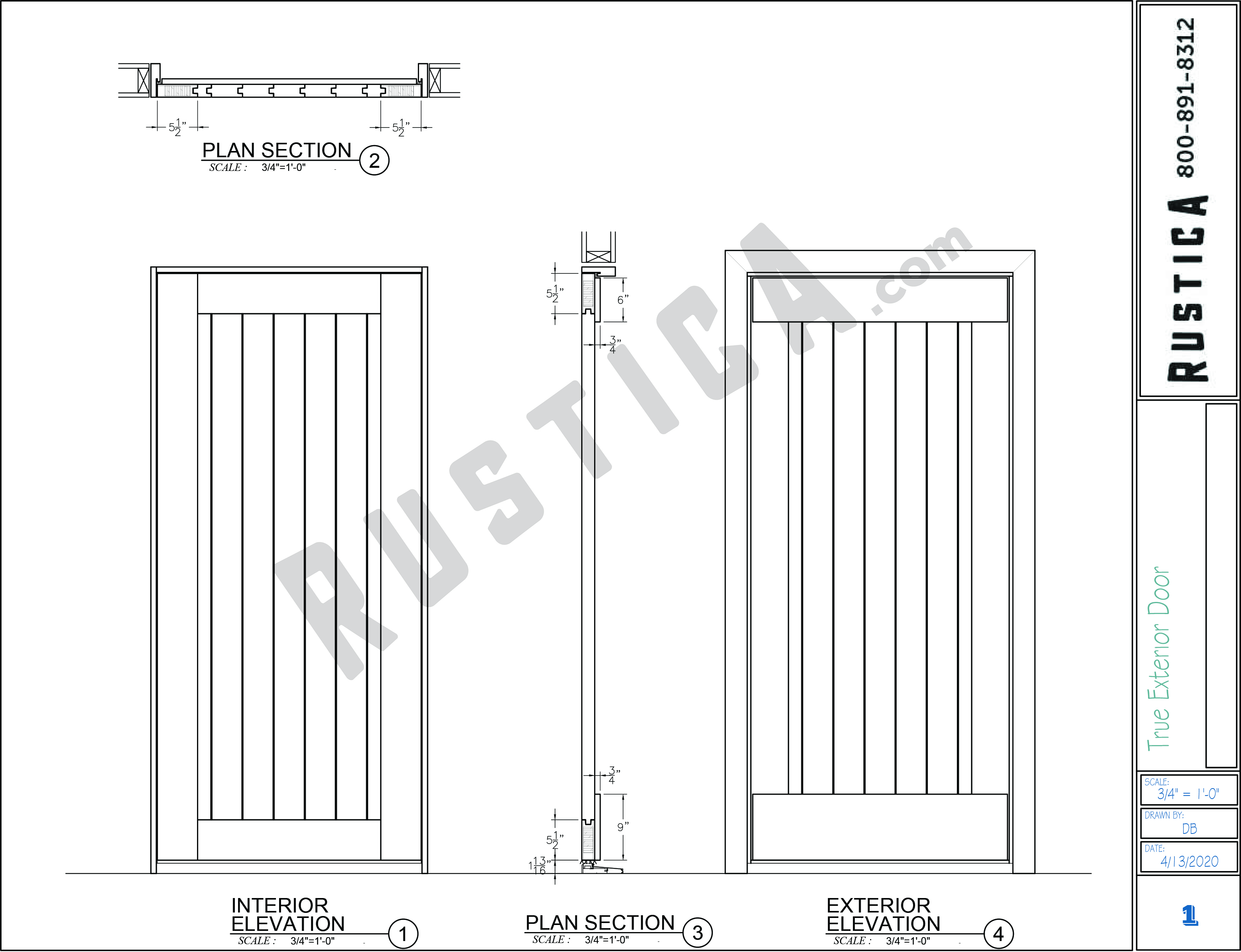 True Exterior Slab Door Rustica